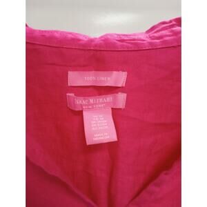 NWT 100% LINEN ISAAC MIZRAHI New York Fuchsia Shirt 3X